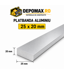 Platbanda aluminiu 25 x 20 mm, 6 metri (EN-AW 6060)